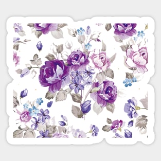 purple flowers pattern Sticker